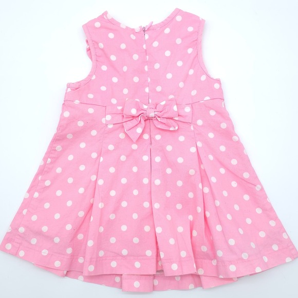 Vintage The Children's Place Dress Baby Girl Pink Polka Dot Pleated 3-6 Months - Picture 3 of 6